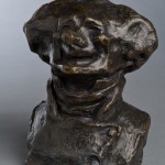 Charles Philippon, journaliste, directeur de la caricature "le rieur édenté"; bronze, fonte à la cire perdue