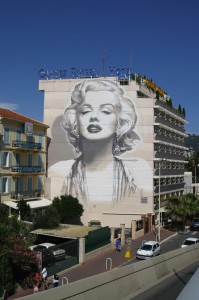 Mur peint avec Marylin Monroe