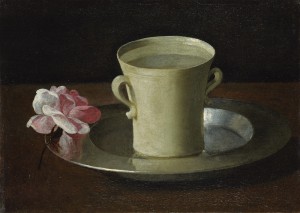 Coupe et une rose peint vers 1630