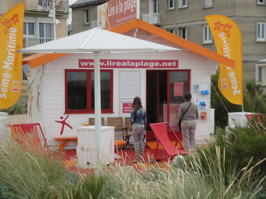 Une des cabanes proposant de la lecture gratuite