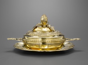 Bouillon et son présentoir en argent doré Strasbourg 1768