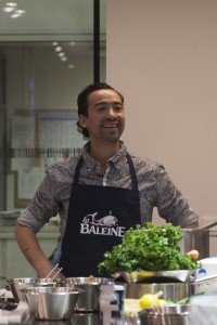 Le chef Augé lors d'un atelier La Baleine à l'école Ferrandi