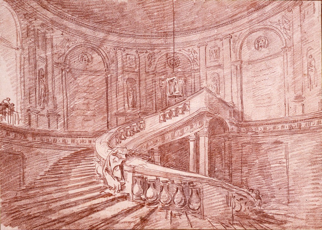 Etude pour l'escalier tournant du palais Farnèse à Caprarola 'musée de Valence)