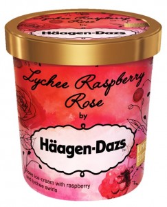 Le litchi framboise rose d'Häagen Dazs