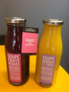 Soupes mangue et fruits rouges de Giraudet