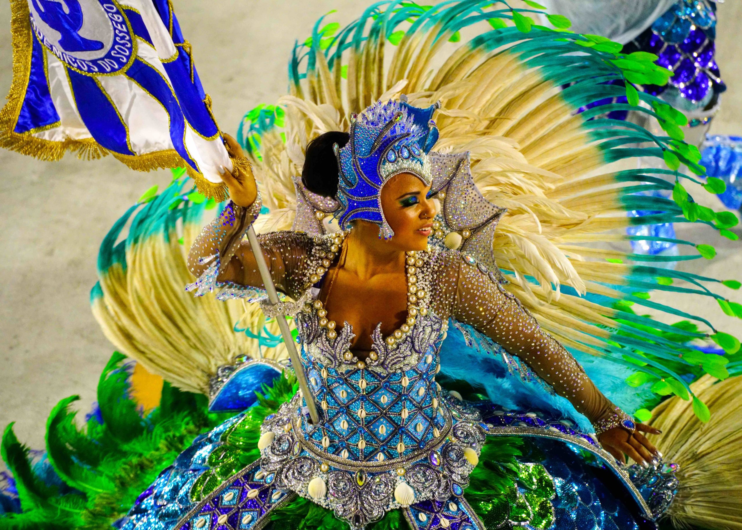 Coiffe en plumes carnaval brésilien : Accessoires samba